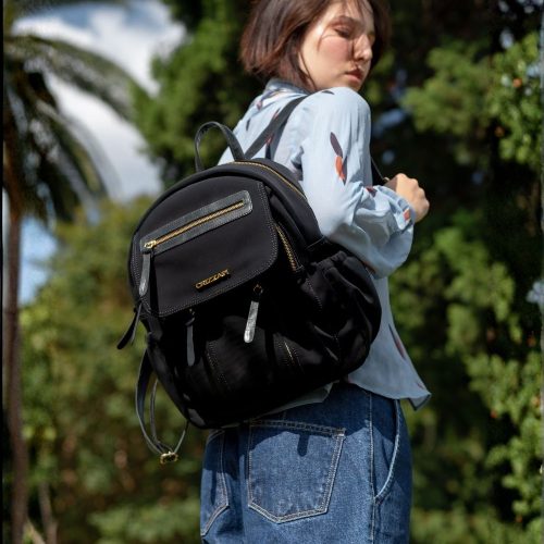 Mochila Nylon Grande Com Inúmeros Bolsos Externos Preto | CR-946