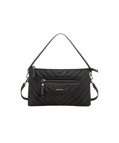 Bolsa Tiracolo Matelassê Com Divisórias | CR-11231 - Preta