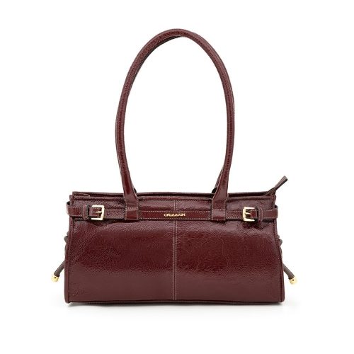 Bolsa Baguete em Couro Verniz | CR-11365 - Bordô