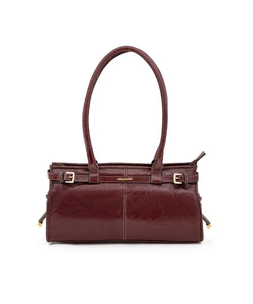 Bolsa Baguete em Couro Verniz | CR-11365 - Bordô