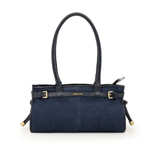 Bolsa Baguete em Couro Camurça | CR-11365 - Azul