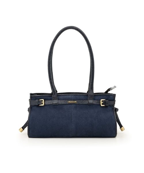 Bolsa Baguete em Couro Camurça | CR-11365 - Azul