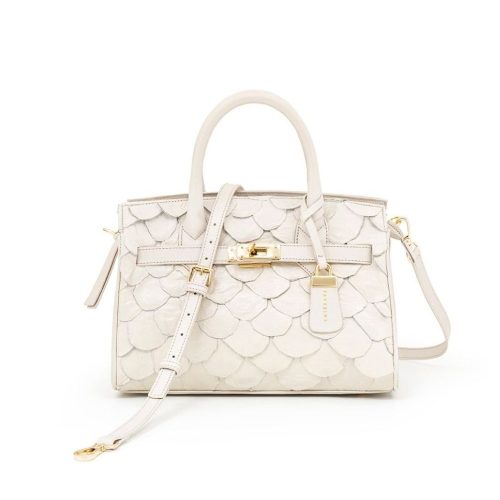 Bolsa em Couro de Pirarucu | CR-11377 - Off White