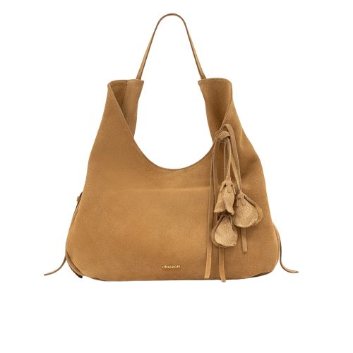 Bolsa Hobo em Couro Camurça | CR-11378 - Mel