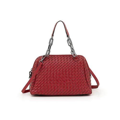 Bolsa Tiracolo Tressê Manual De Couro Legítimo | CR-833 - Vermelha