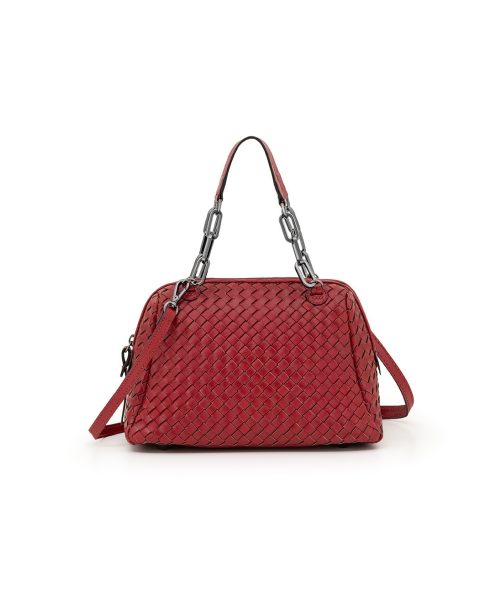 Bolsa Tiracolo Tressê Manual De Couro Legítimo | CR-833 - Vermelha