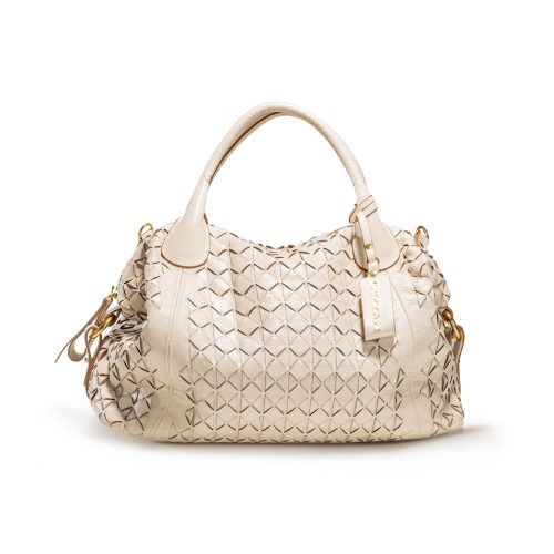 Bolsa Tote Tressê Manual Couro | CR-231 - Off White
