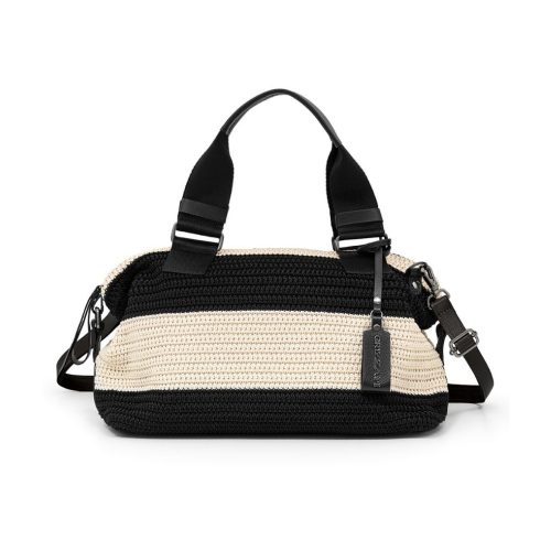 Bolsa Tote Média Alça Ombro Tricô | CR-1155 - Branca e Preta