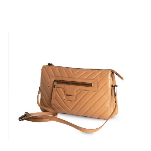 Bolsa Tiracolo Matelassê Com Divisórias | CR-11231 - Doce de Leite