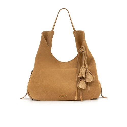 Bolsa Hobo em Couro Camurça | CR-11378 - Mel