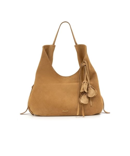 Bolsa Hobo em Couro Camurça | CR-11378 - Mel