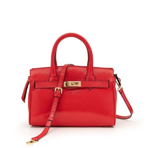 Bolsa Tote Média em Couro Verniz | CR-11377 - Vermelha