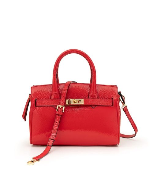 Bolsa Tote Média em Couro Verniz | CR-11377 - Vermelha