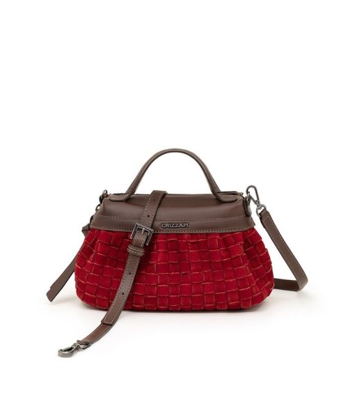 Bolsa Pequena Tiracolo | CR-11344 - Camurça Trêsse Vermelha