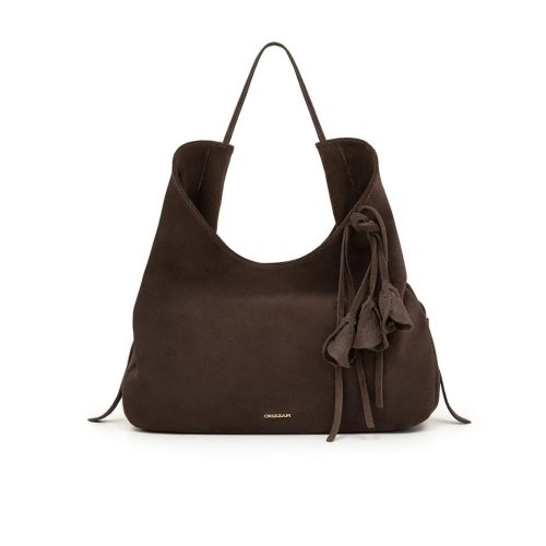 Bolsa Hobo em Couro Camurça | CR-11378 - Café