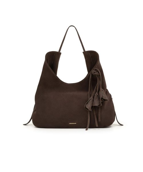 Bolsa Hobo em Couro Camurça | CR-11378 - Café