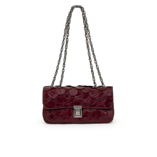 Bolsa em Couro Pirarucu | CR-11389 | Burgundy