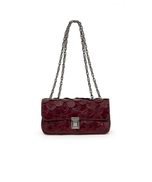 Bolsa em Couro Pirarucu | CR-11389 | Burgundy