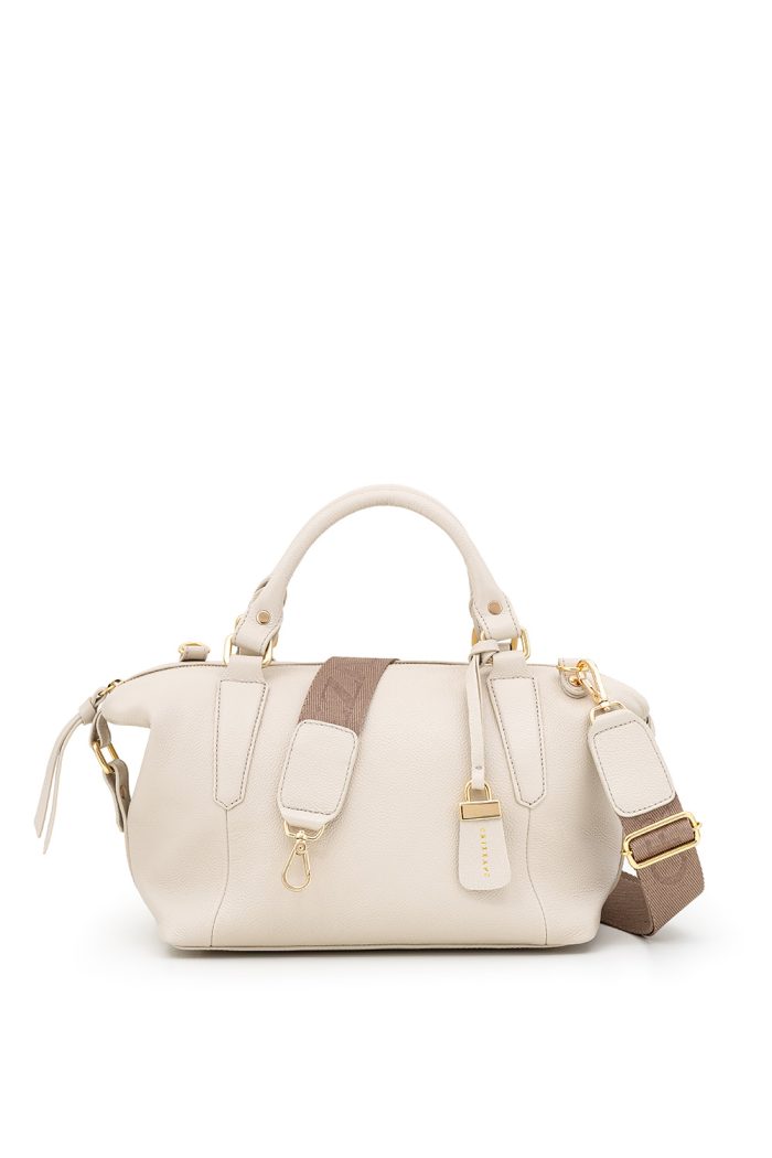 Bolsa Tote Média Couro | CR-1162 - Off White - CRIZZAPI BOLSAS