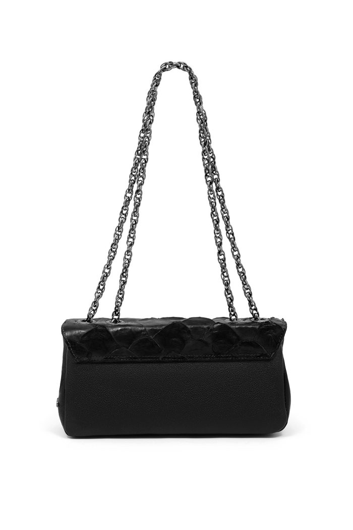 Bolso Tiracolo Pirarucu Alça Corrente | CR-11389 - Preta