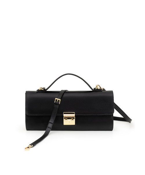Bolsa Clutch em Couro Liso | CR-11382 - Preta