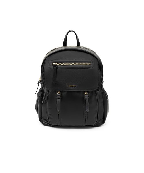 Mochila Couro Grande Com Inúmeros Bolsos Externos Preto | CR-946